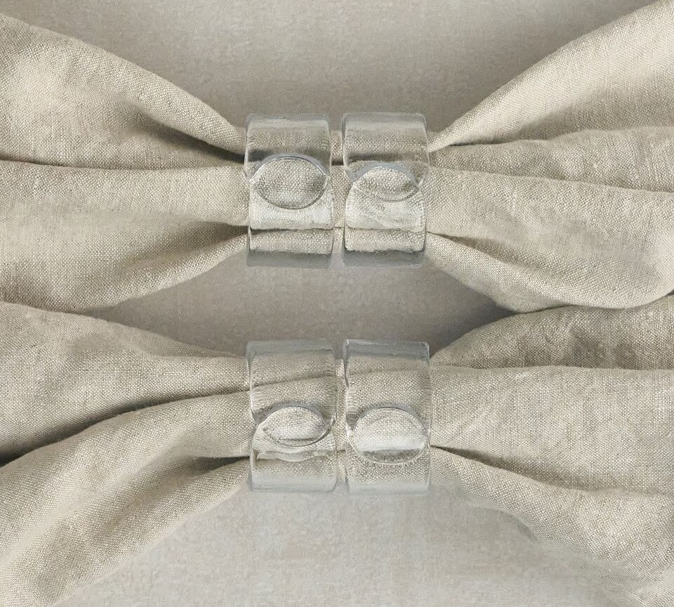 Hammered Glass Napkin Rings Set of 4 Pottery Barn Australia